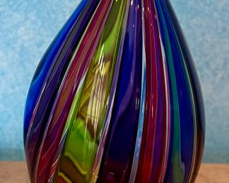 Signed E. Abbott Art Glass Vase 