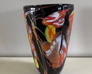 Steve Palmer abstract studio glass, 12" tall, 7"wide