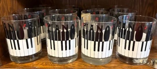 Vintage piano bar glassware