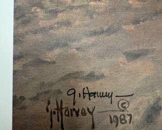 G Harvey signed 1987 and framed