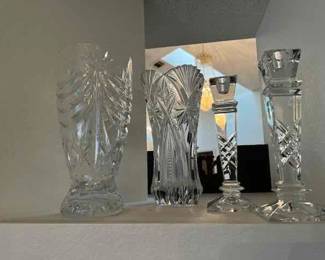 Large Crystal Vases and Candle holders