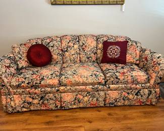 Floral sofa and matching loveseat