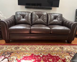 Leather sleeper sofa 
