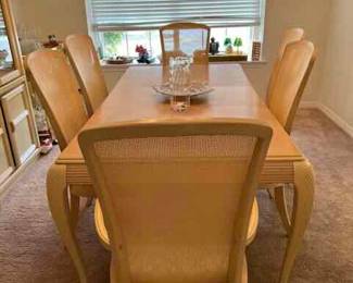 Blonde Dining  table and 6 chairs 