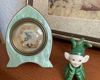 1930's The Lux Clock Co. Heartbeat Miniature Clock
