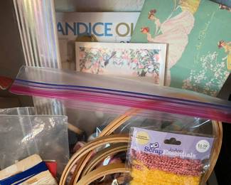 Assortment of Knitting Loops, Sewing Pins