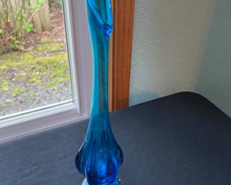 Blue Stretched Glass Vase