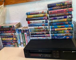 Assortment of VHS, Zenith 4 Head VHS VCR - VR 1820