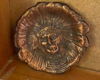  Indian Chief Copper over Bronze Ashtray