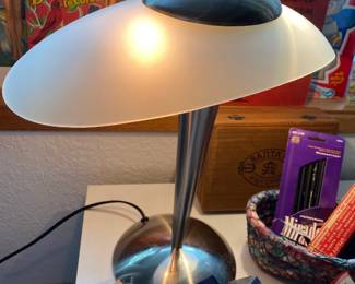 Chrome & Frosted Glass Touch Lamp