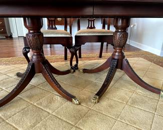 double pedestal table