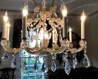 Strass crystal chandelier (12 arm). Brilliant light from cut crystal pendants of really small size  give brilliant light  $1500