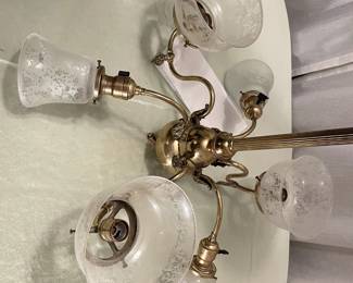 Original glass shades - 3 gas lights & 3 electric lights $450