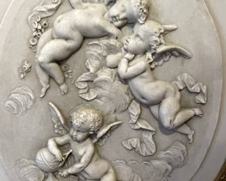 French carved wall art, carved marble