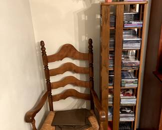 One of 6 cane bottom chairs. 2 Captians