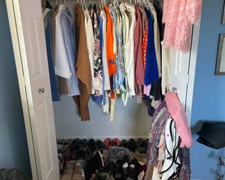 Woman’s clothing, scarves and shoes 