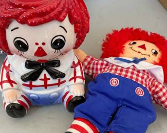 Raggedy Andy Vase and Doll