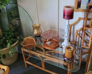Vintage Rattan Table 