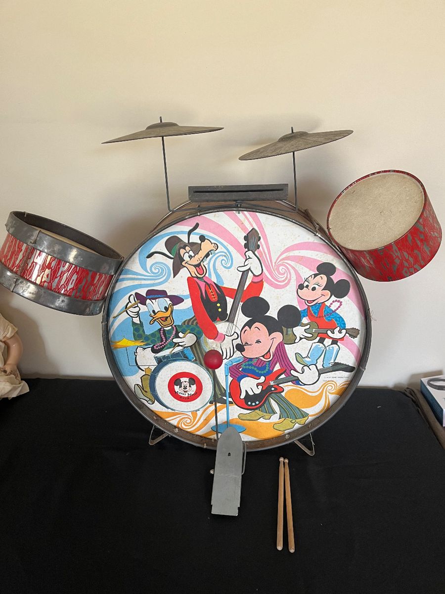 1970s Mickey Mouse Club child’s drum set 