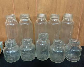 Vintage glass baby bottles