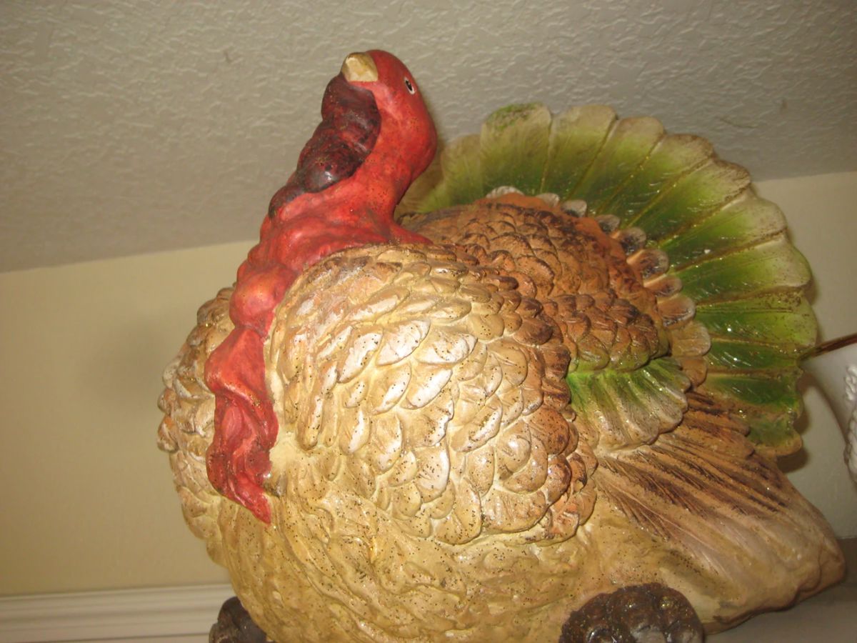 ONE OF TWO LARGE DECOR TURKEY