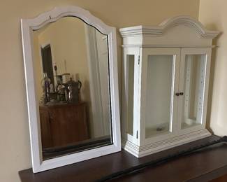 Painted mirror  & cabinet 