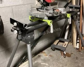 Variety of power tools, chop saw