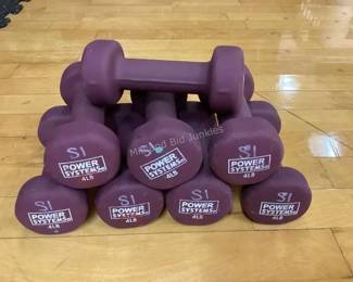 Large quantity of various sizes of dumbbells (see catalog for all options)