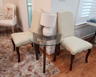 Pair of Pier 1, Queen Anne Style Upholstered Chairs