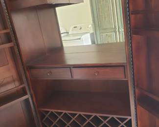 Howard Miller Bar Cabinet, Interior with Mirrored Back and Wine Bottle Storage