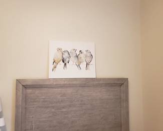 Bed Frame and Bird Print
