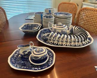 Spode blue tower china set variety of platters and pieces