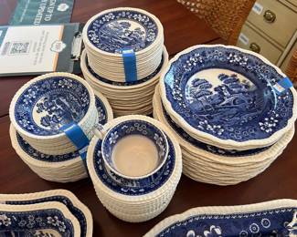 Spode blue tower china set variety of platters and pieces