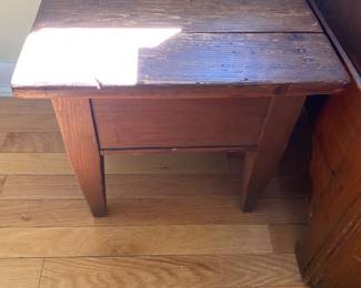 Primitive flip top shoe shine stool
