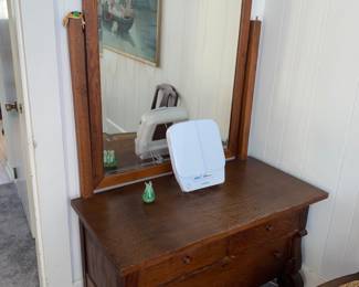 Antique 3 drawer dresser with swivel
Mirror