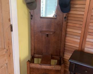 Antique primitive hall tree