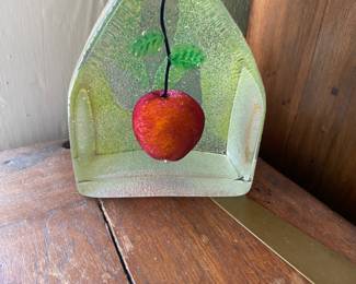 Susan Trenchard small fruit apple paper weight art glass