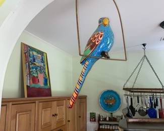 Vintage paper mache’ parrot