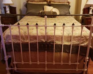 Antique Brass & Metal Bed with Custom Bedding