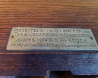 Presentation Plaque for Secretary Desk