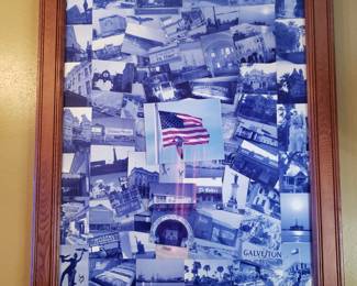 Galveston Photo Montage with Reclaimed Wood Frame