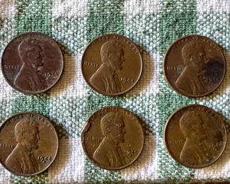 1944 & 1945 wheat back pennies