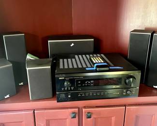Denon Surround sound receiver with six Miller & Kreisel speakers.