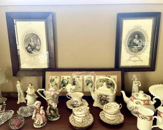 Assorted china and art.