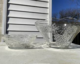 Vintage glass punch set -Harvest Grapes