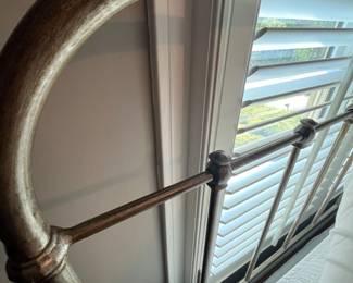 Close-up of the wrought iron King headboard