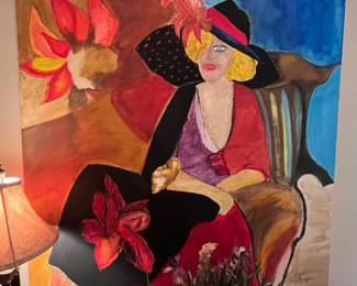 Lovely LARGE square painting.