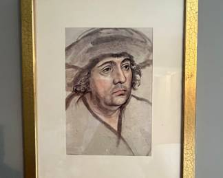 Lucas Cranach "The Elder" framed vintage lithograph print.