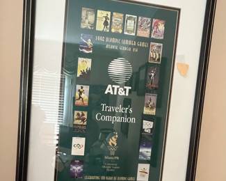 There are lots and lots of Olympic pins in this home.  Most of them are framed and displayed on the wall.  There are some loose ones as well.