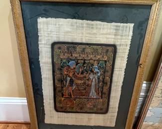 King Tutankamun & Queen Ankhesenamun wedding scene on papyrus 